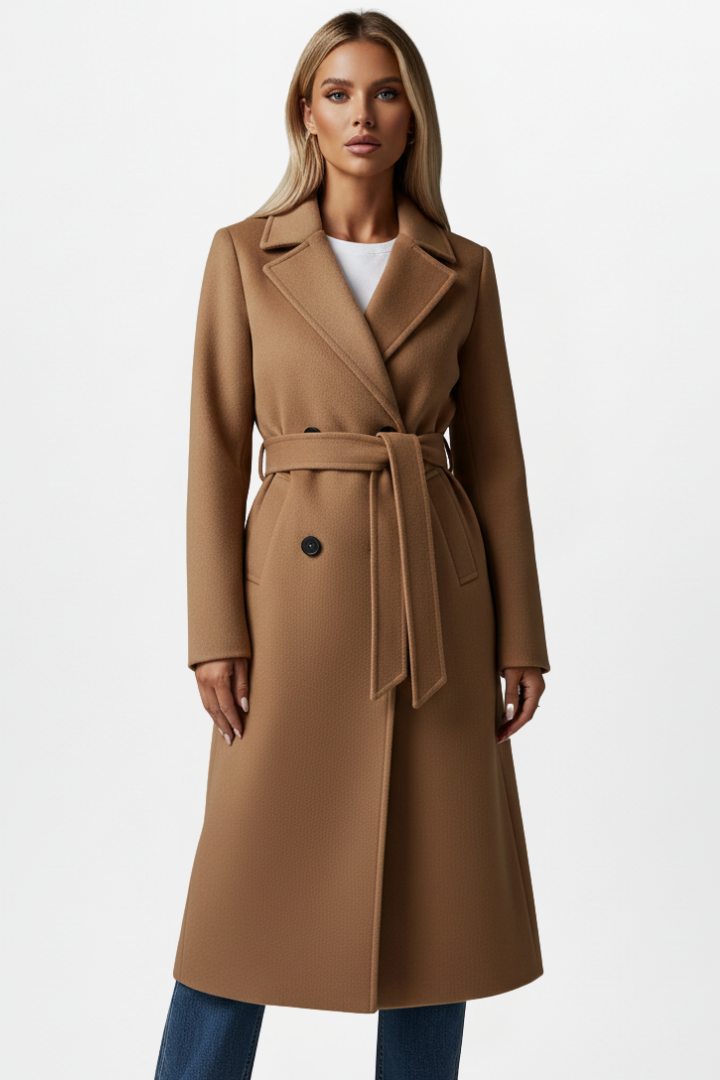 Bronte | Women Double Breasted Belted Long Coat
