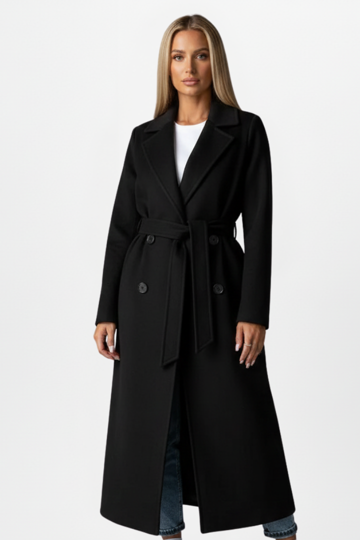 Bronte | Women Double Breasted Belted Long Coat