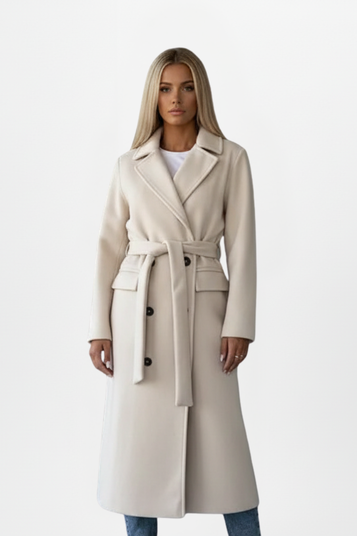Bronte | Women Double Breasted Belted Long Coat