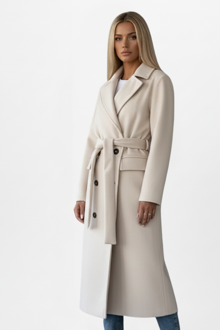 Bronte | Women Double Breasted Belted Long Coat