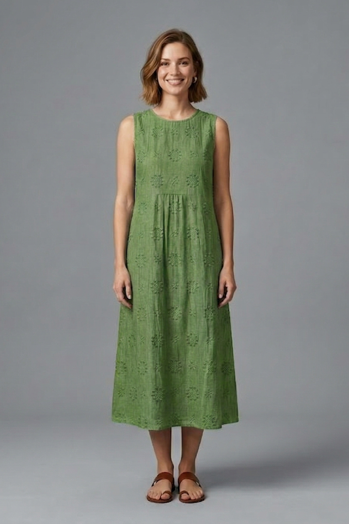 Nest | Women Sleeveless Midi Denim Dress