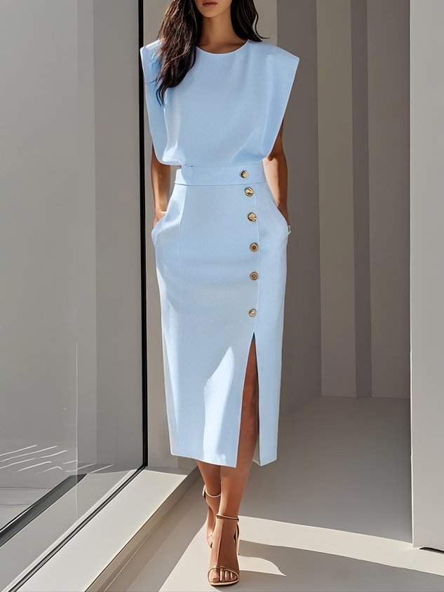 Keziah | Women's Button Midi Skirt Set