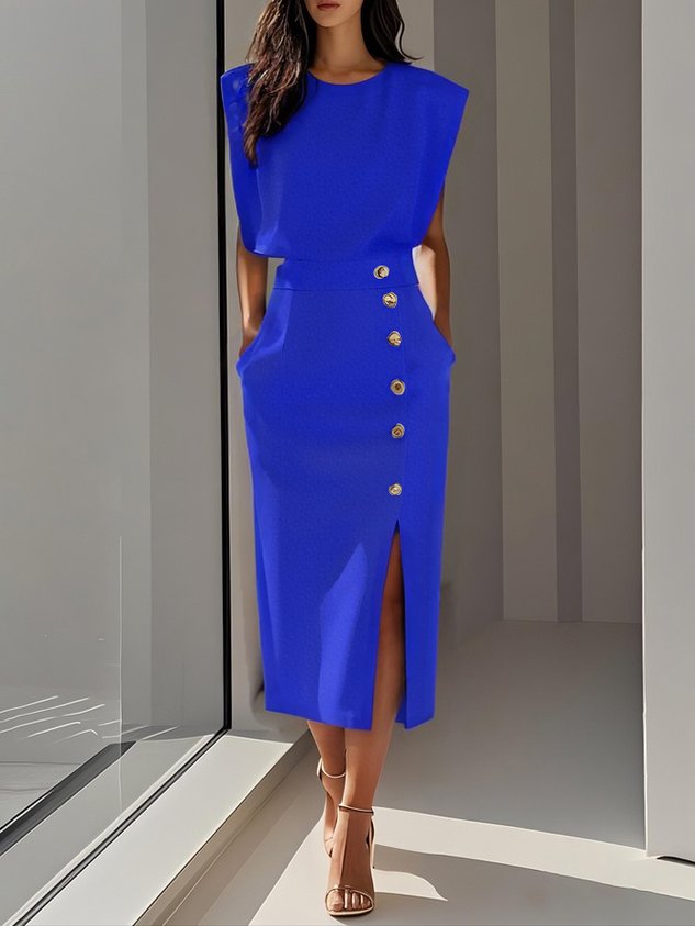 Keziah | Women's Button Midi Skirt Set