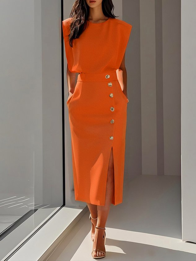 Keziah | Women's Button Midi Skirt Set