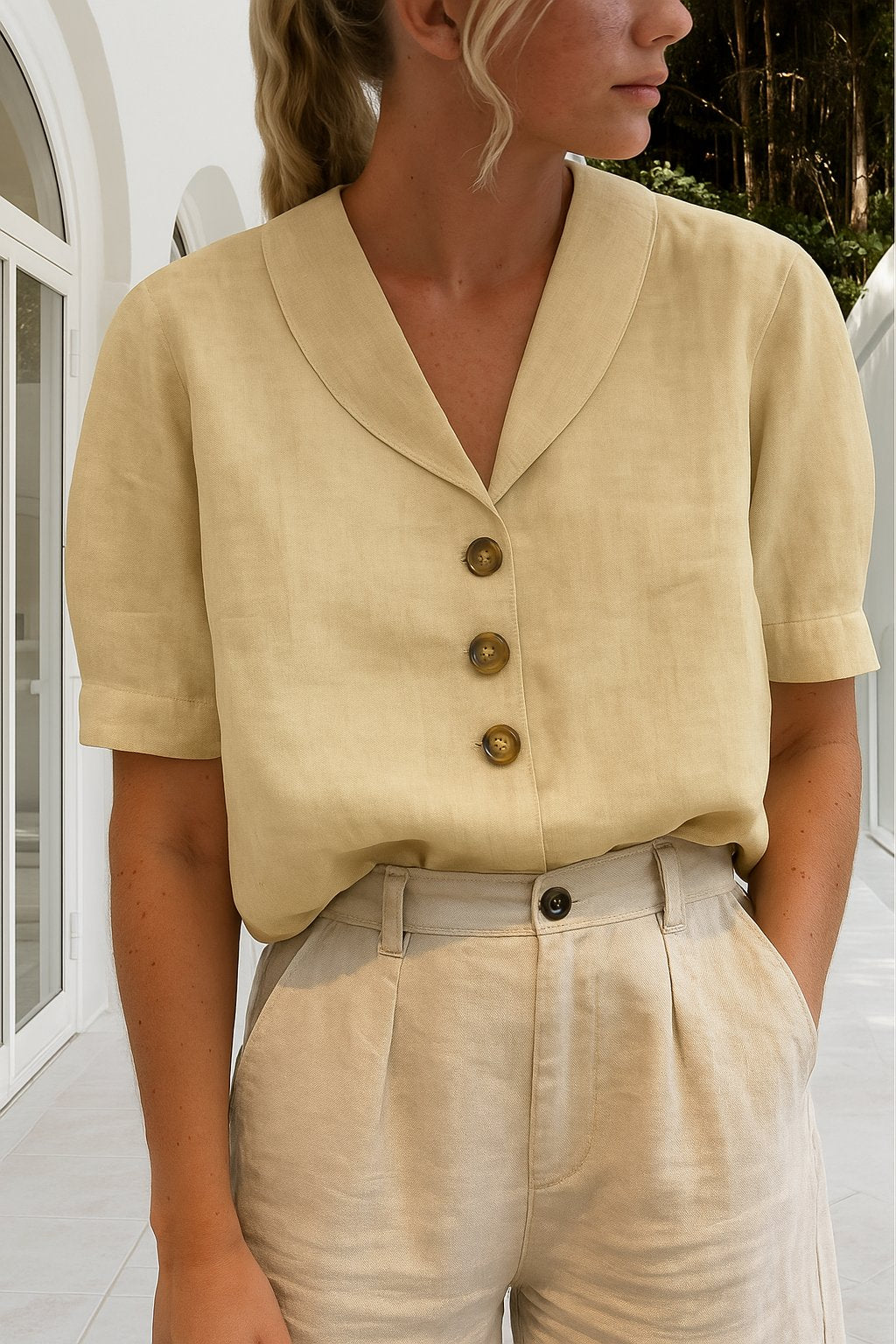 Valerie | Women's Plus Size Linen Blouse