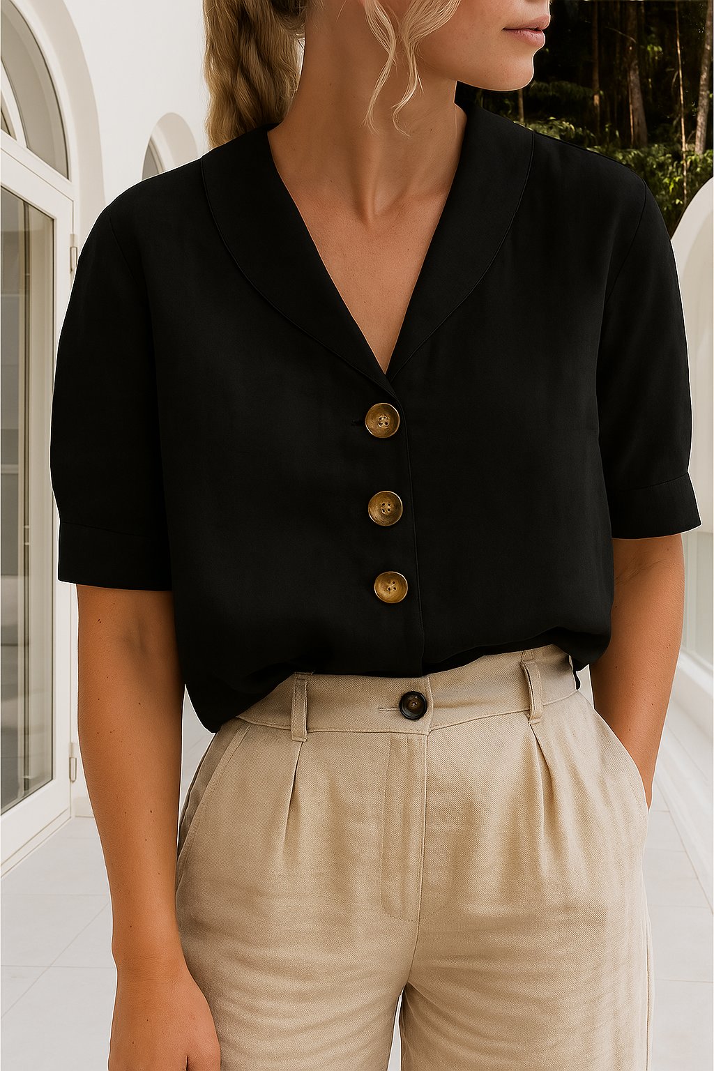 Valerie | Women's Plus Size Linen Blouse