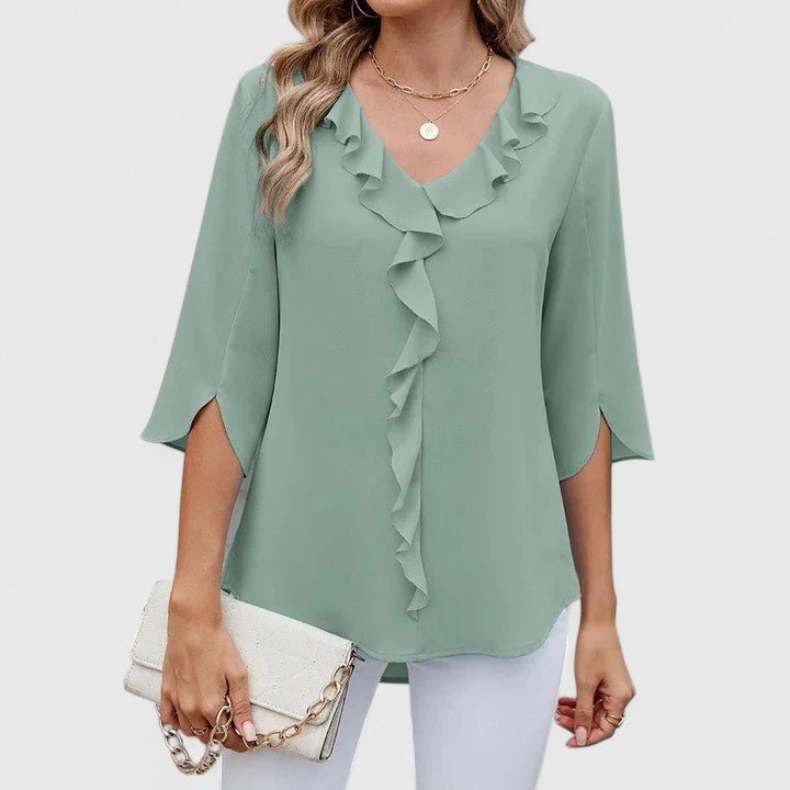 Cameron | Women's Plus Size Ruffle Blouse