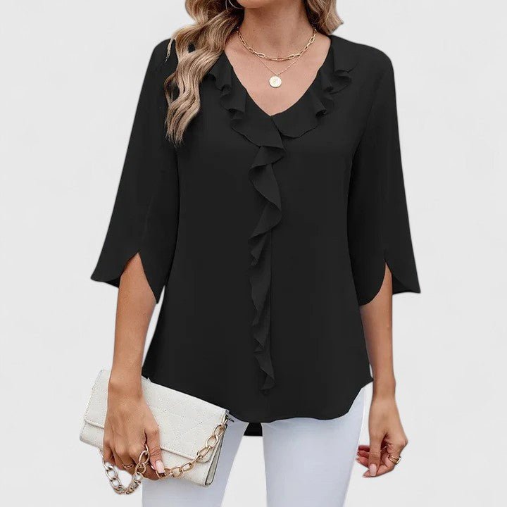 Cameron | Women's Plus Size Ruffle Blouse
