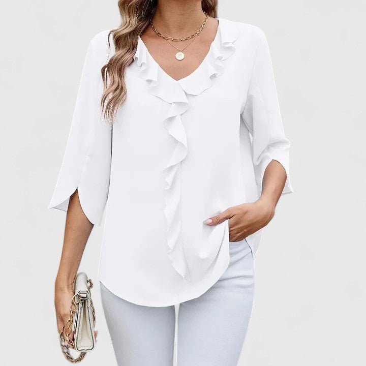 Cameron | Women's Plus Size Ruffle Blouse