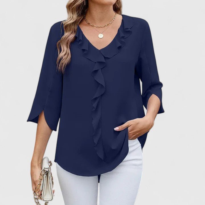 Cameron | Women's Plus Size Ruffle Blouse