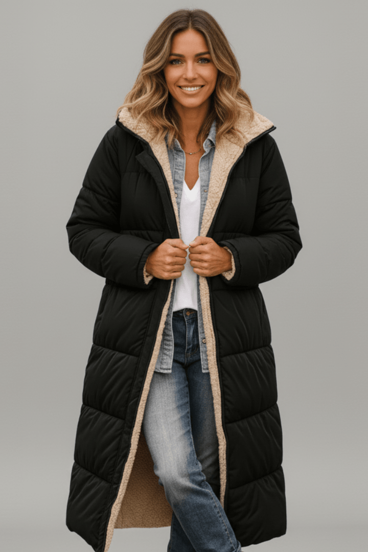Verena | Women Hooded Longline Puffer Coat