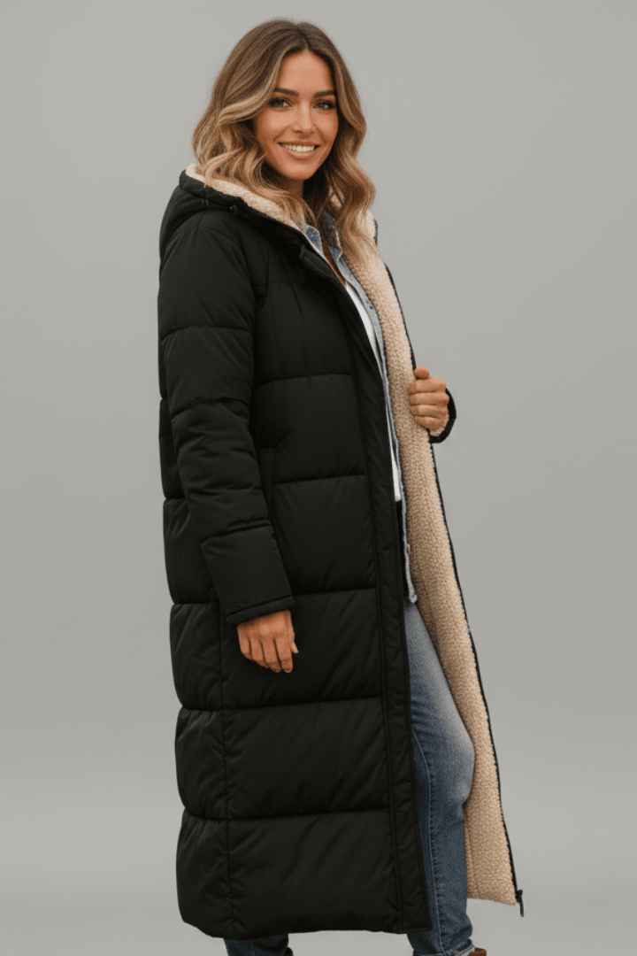 Verena | Women Hooded Longline Puffer Coat