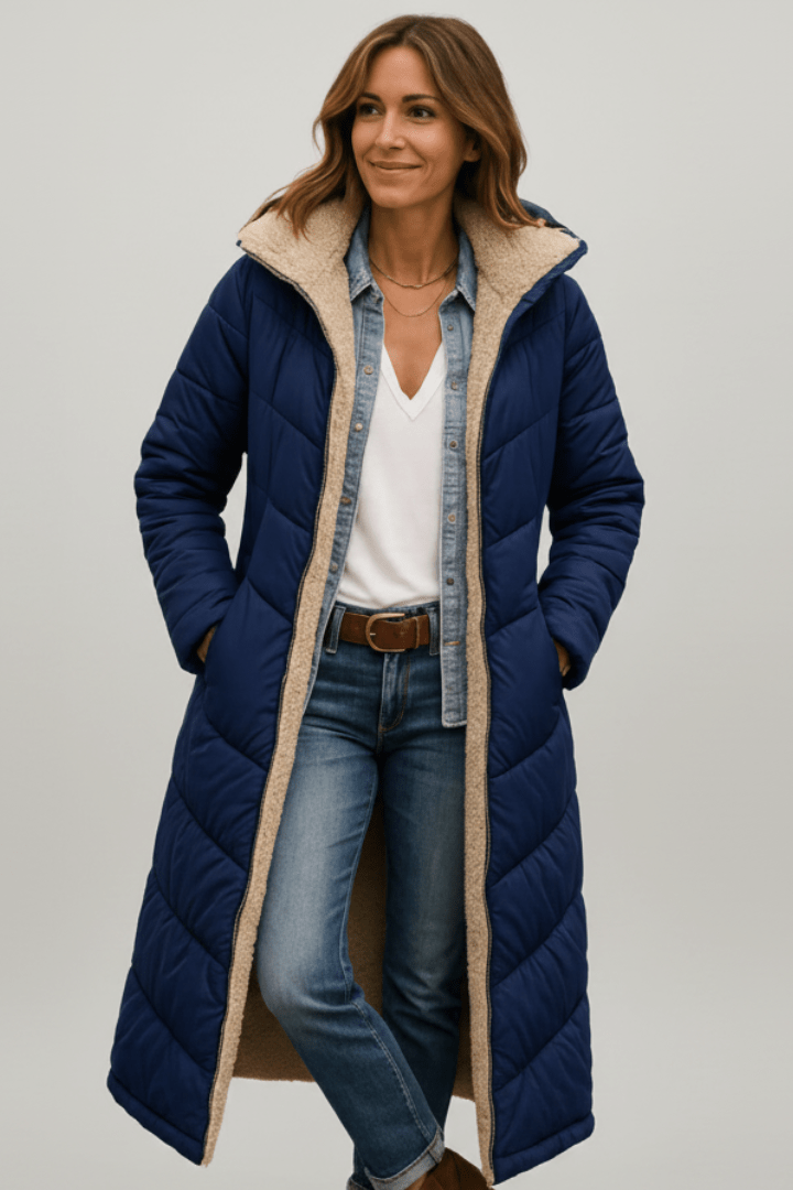 Verena | Women Hooded Longline Puffer Coat