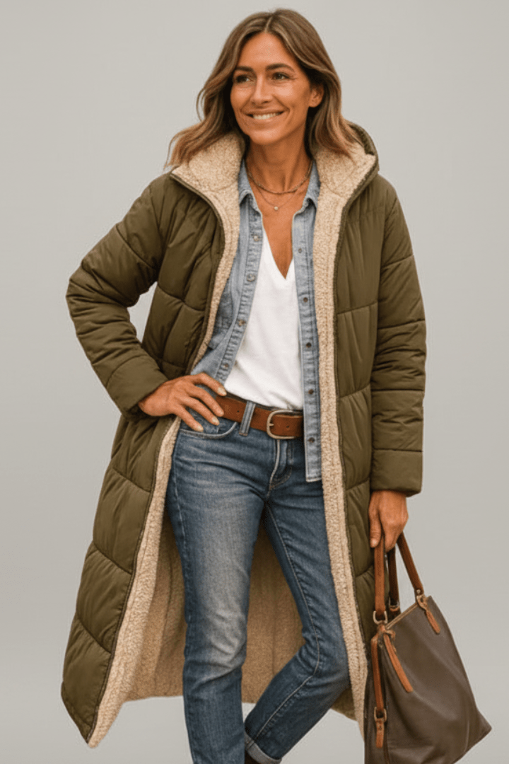 Verena | Women Hooded Longline Puffer Coat