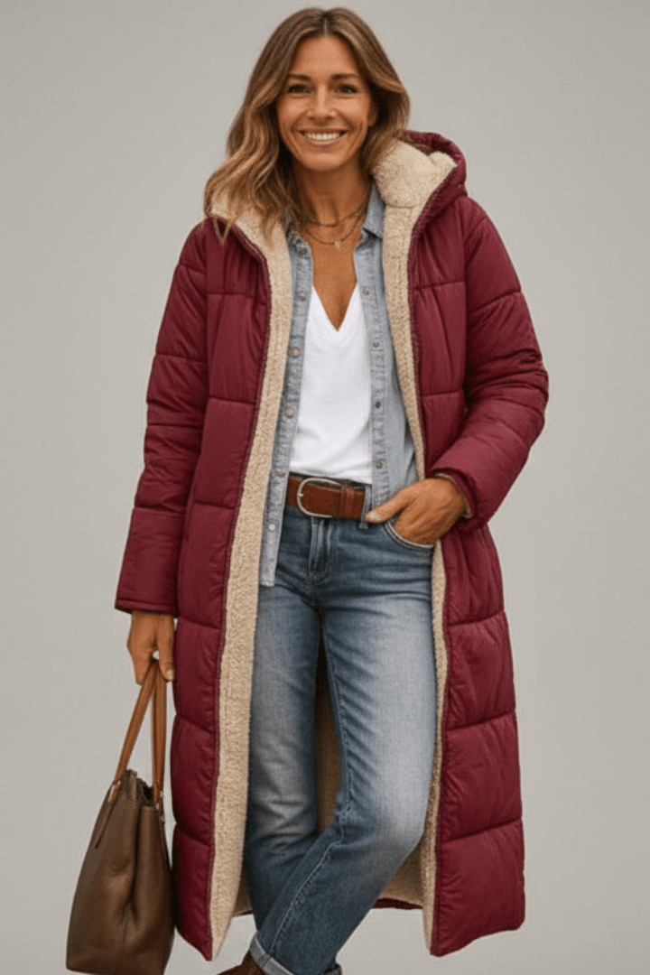 Verena | Women Hooded Longline Puffer Coat