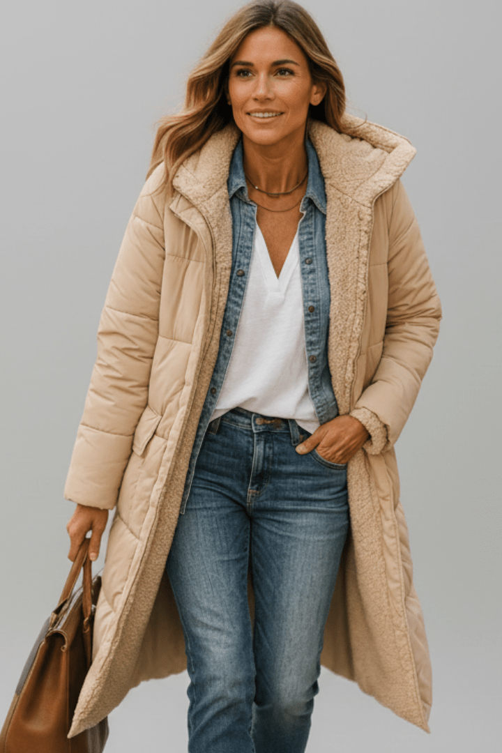 Verena | Women Hooded Longline Puffer Coat
