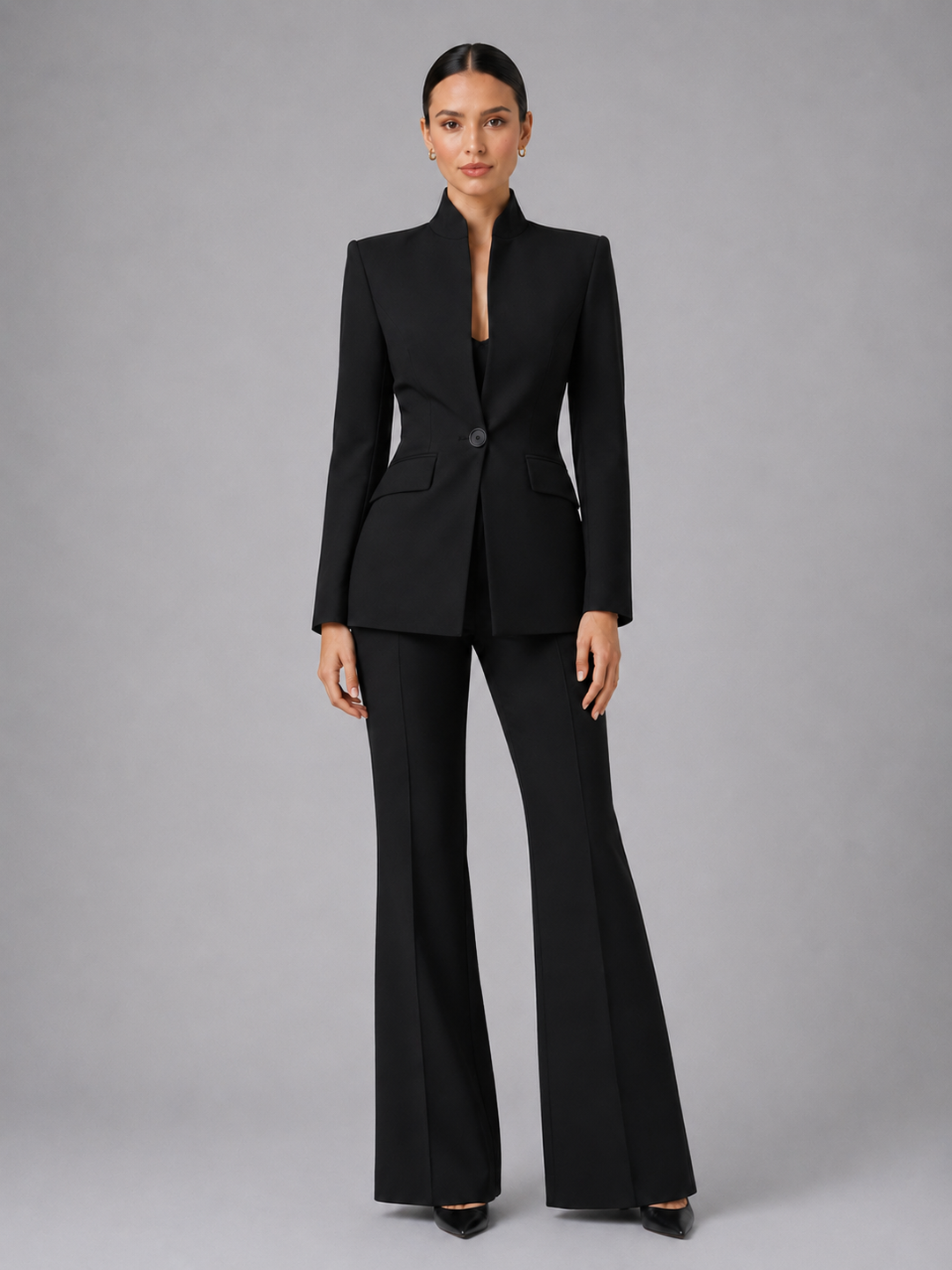 Belen | Women's Stand Collar Blazer Set