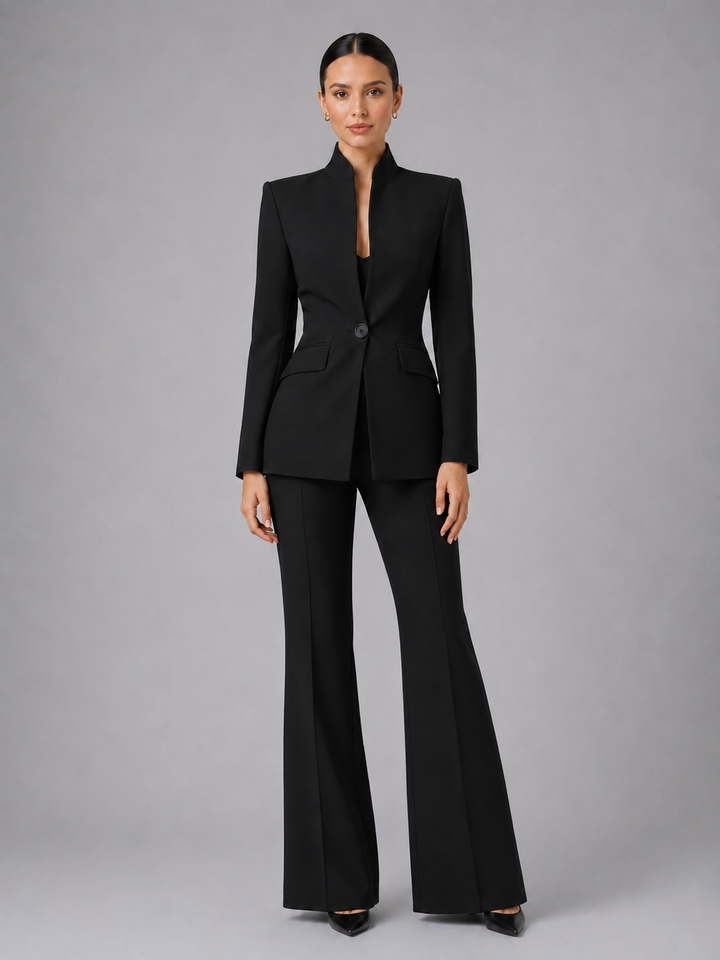 Belen | Women's Stand Collar Blazer Set