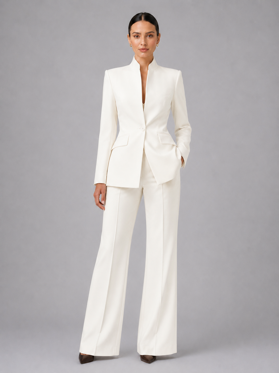 Belen | Women's Stand Collar Blazer Set