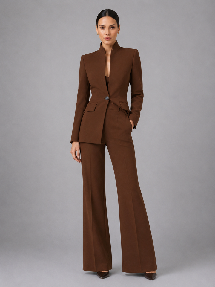 Belen | Women's Stand Collar Blazer Set