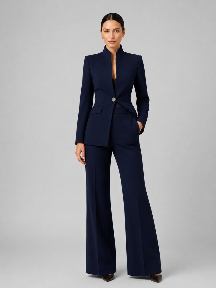 Belen | Women's Stand Collar Blazer Set