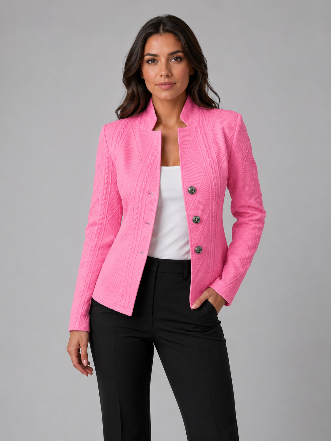 Wendy | Women's Plus Size Cable Knit Blazer