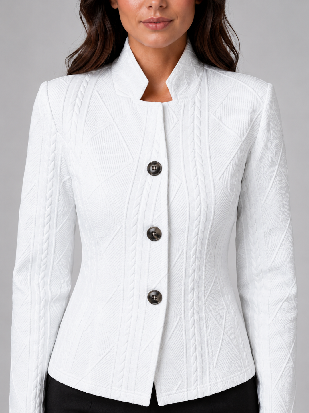 Wendy | Women's Plus Size Cable Knit Blazer