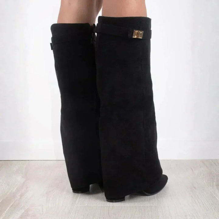 Cleo | Women's Fold Over Pointed Chelsea Boots