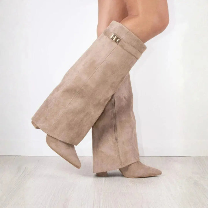 Cleo | Women's Fold Over Pointed Chelsea Boots