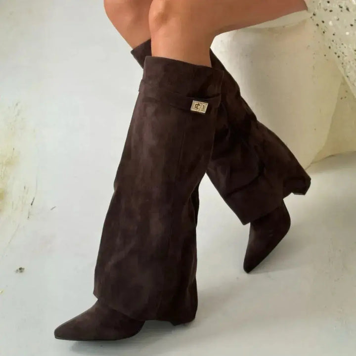 Cleo | Women's Fold Over Pointed Chelsea Boots