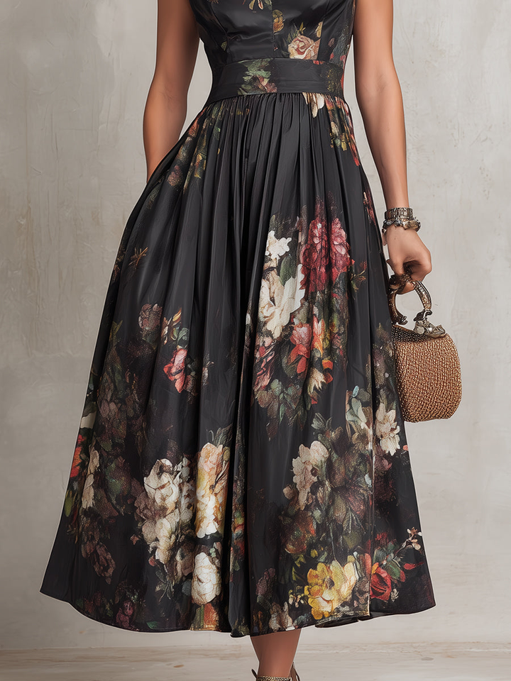 Aurore | Women High Neck Floral Wedding Guest Dress