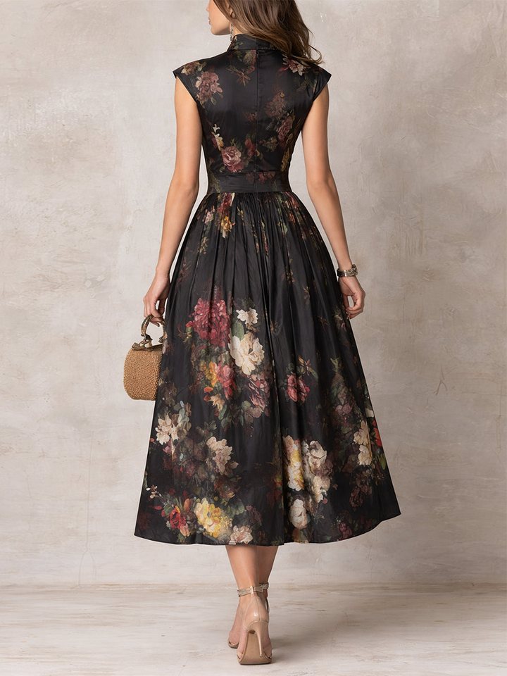 Aurore | Women High Neck Floral Wedding Guest Dress