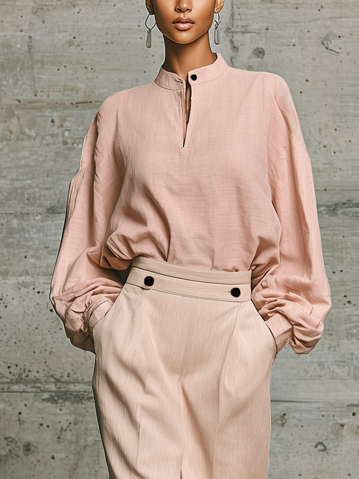 Una | Women's Blush High Waisted Casual Two Piece Set
