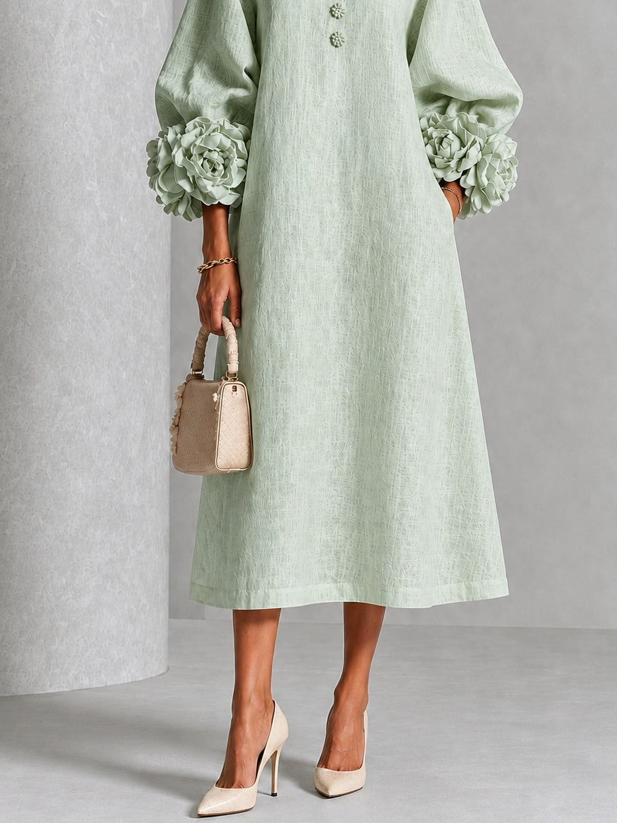 Hester | Women's Sage Modest Fall Winter Mother Of The Bride Wedding Guest Dress