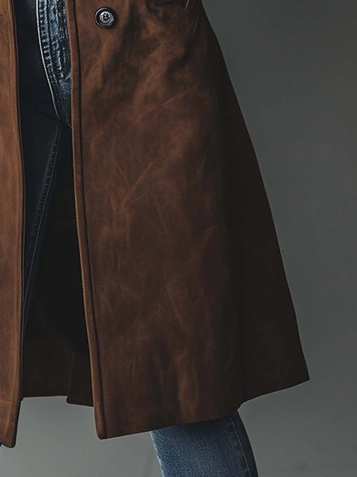 Gwawr | Women Suede Look Trench Coat