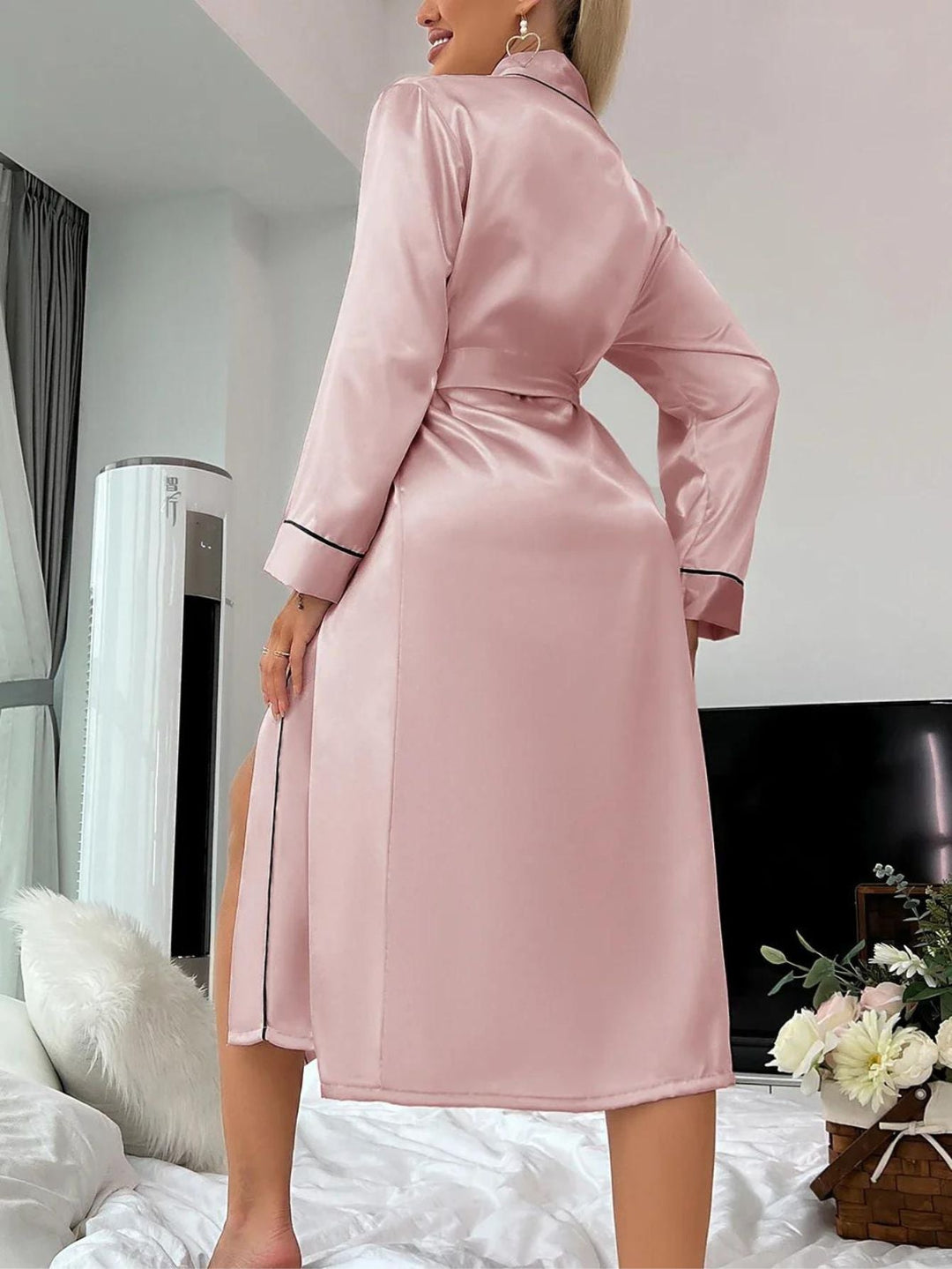 Honoria | Women Satin Belted Pajama Robe