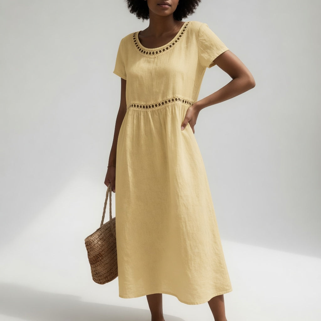 Maxi Dress Eyelet Empire Waist