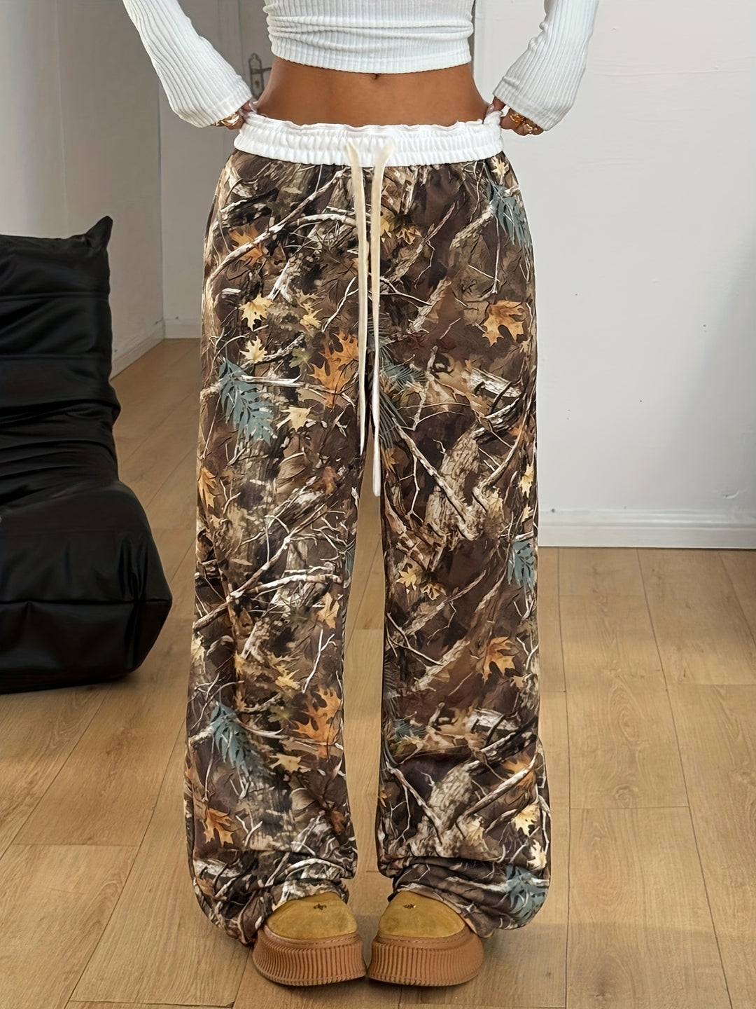 Stylish Camo Knit Pants for Women with Plus Size Style