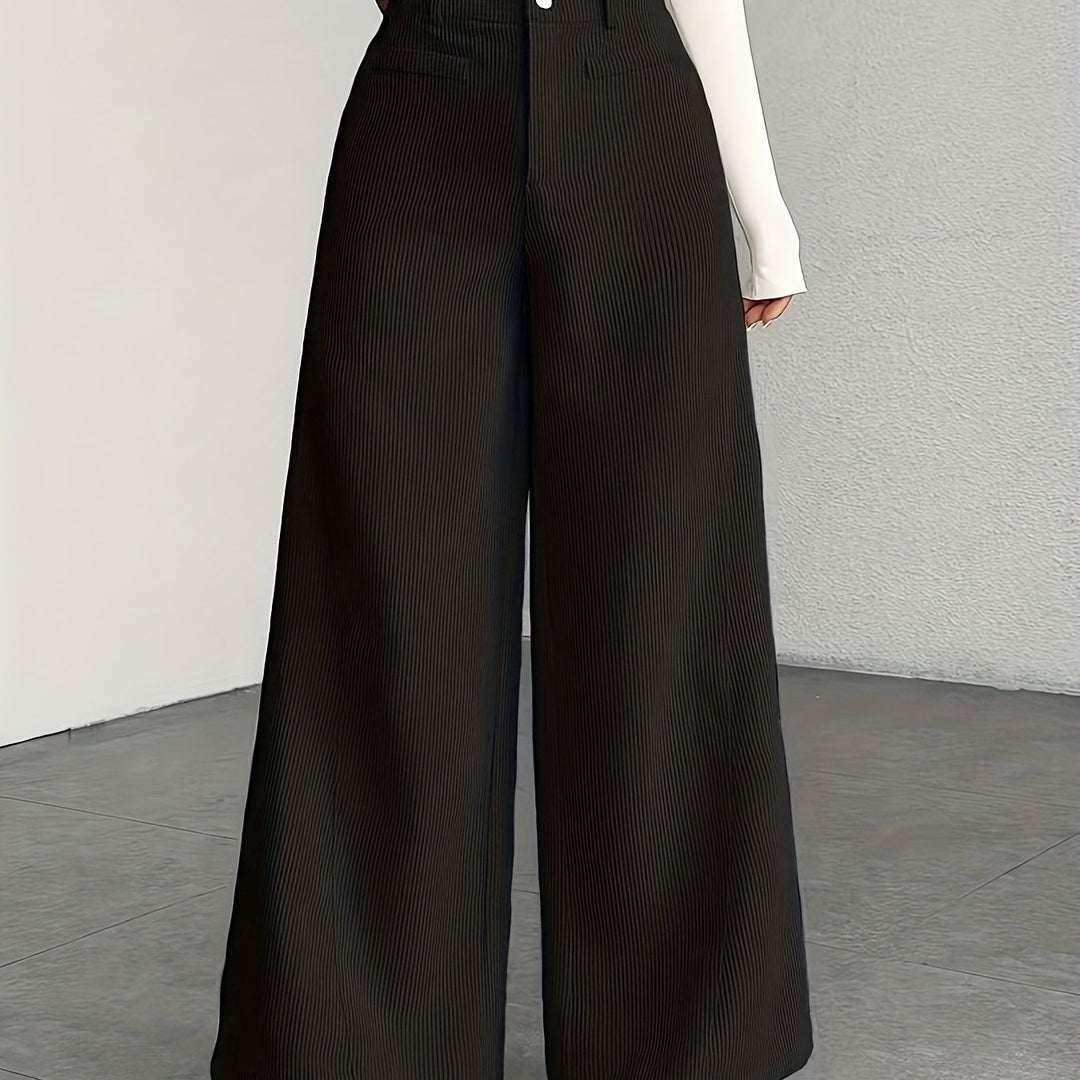 Endelyn | Women High Waist Corduroy Flowy Pants