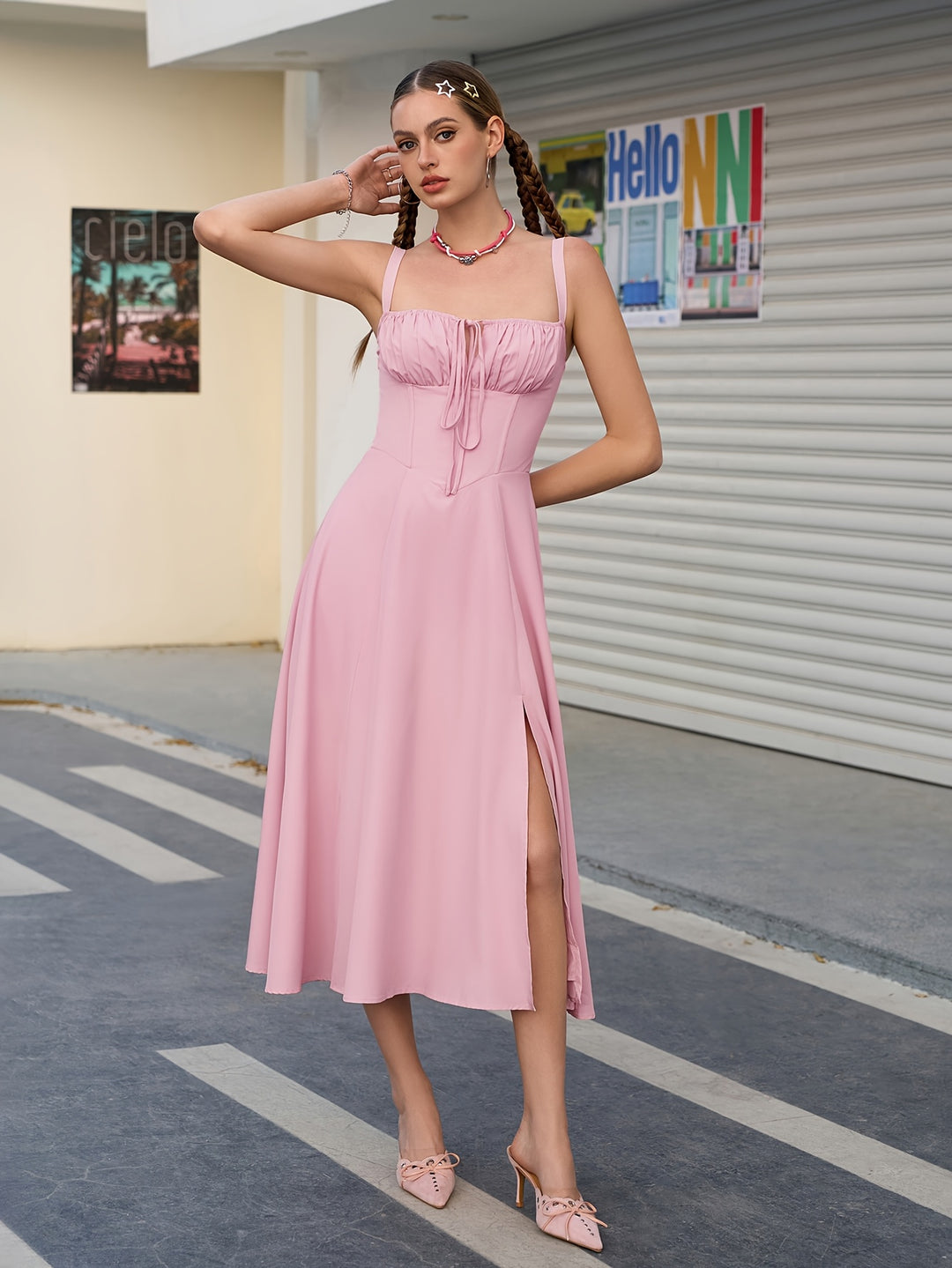 Elegant Blue Plus Size Homecoming Dress for Women with Sweetheart Neckline Sleeveless Corset Bodice Side Slit Fitted Style