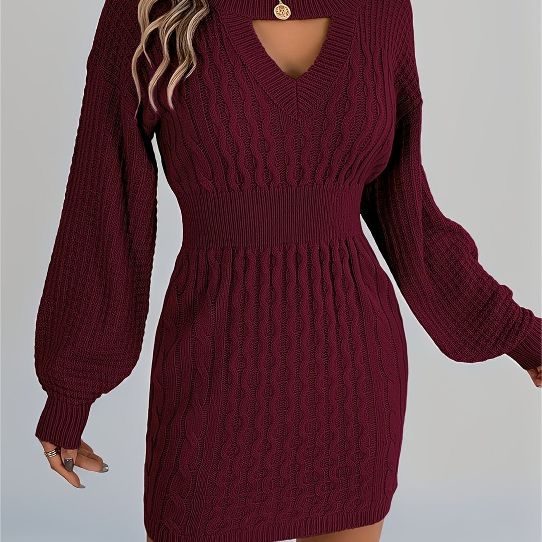 Catherine | Women's Knit Crew Neck Long Sleeve Evening Gown