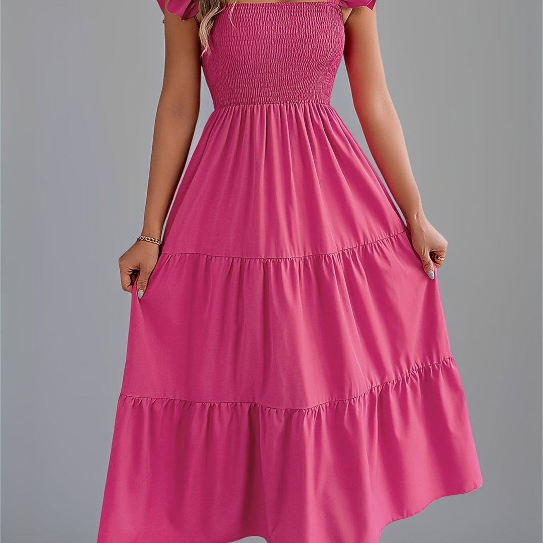 Iris | Women's Wedding Guest Tiered Midi Dress