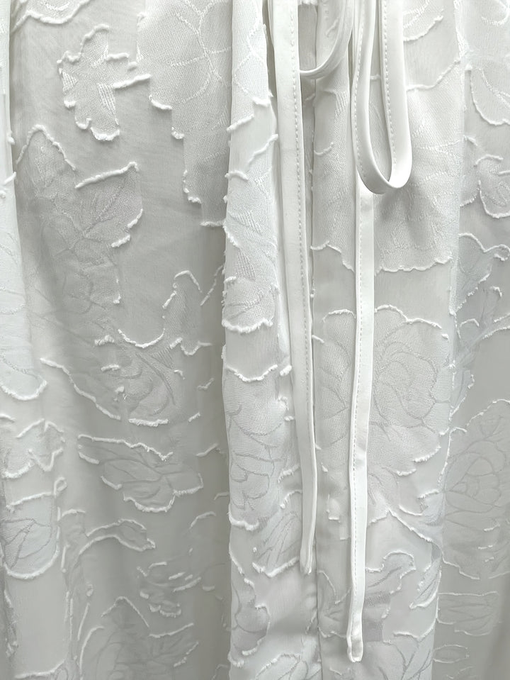 Ellis | Women's White Floral Square Neck Wedding Guest Dress