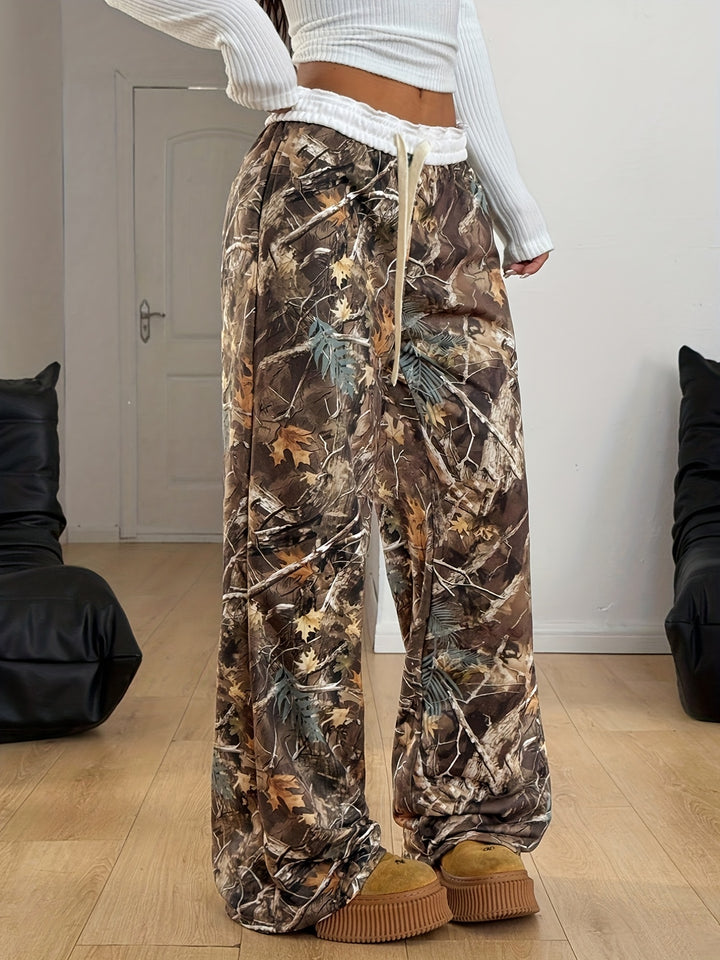 Stylish Camo Knit Pants for Women with Plus Size Style