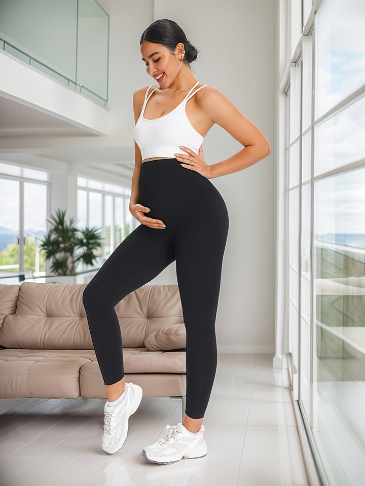 Stylish Black Knit Maternity Pants for Women with Casual Style