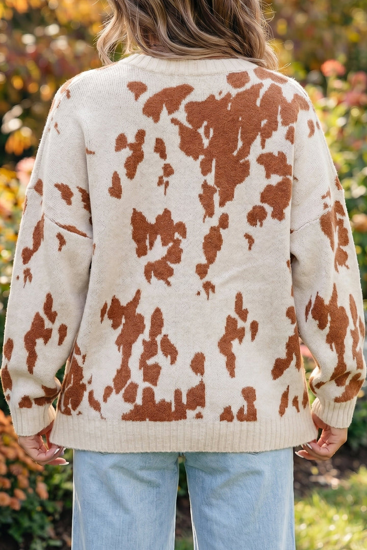 Thomasina | Women Spot Print Crew Sweater
