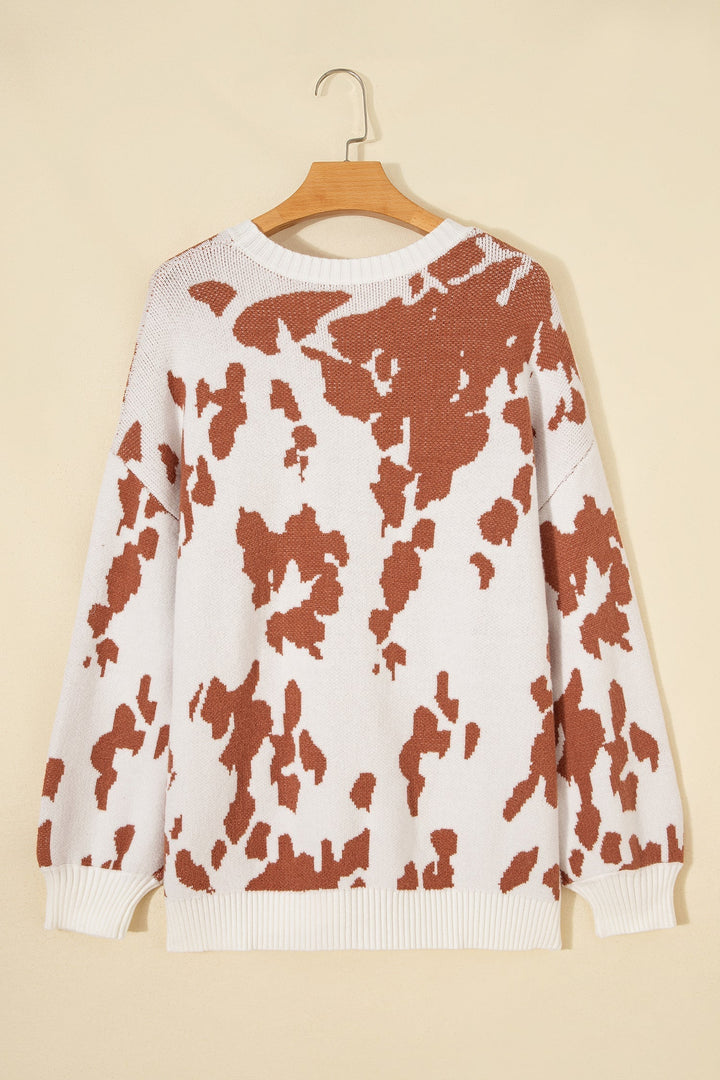 Thomasina | Women Spot Print Crew Sweater