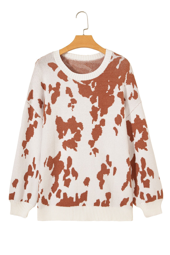 Thomasina | Women Spot Print Crew Sweater