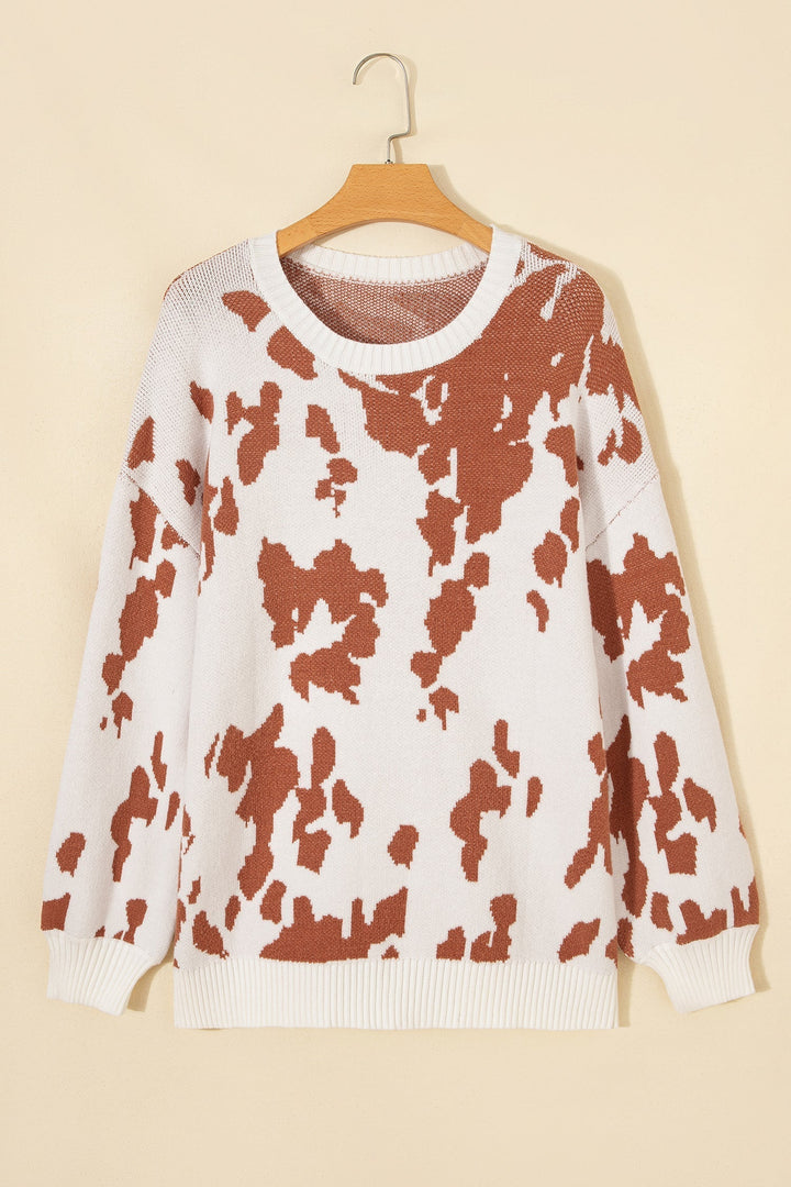 Thomasina | Women Spot Print Crew Sweater