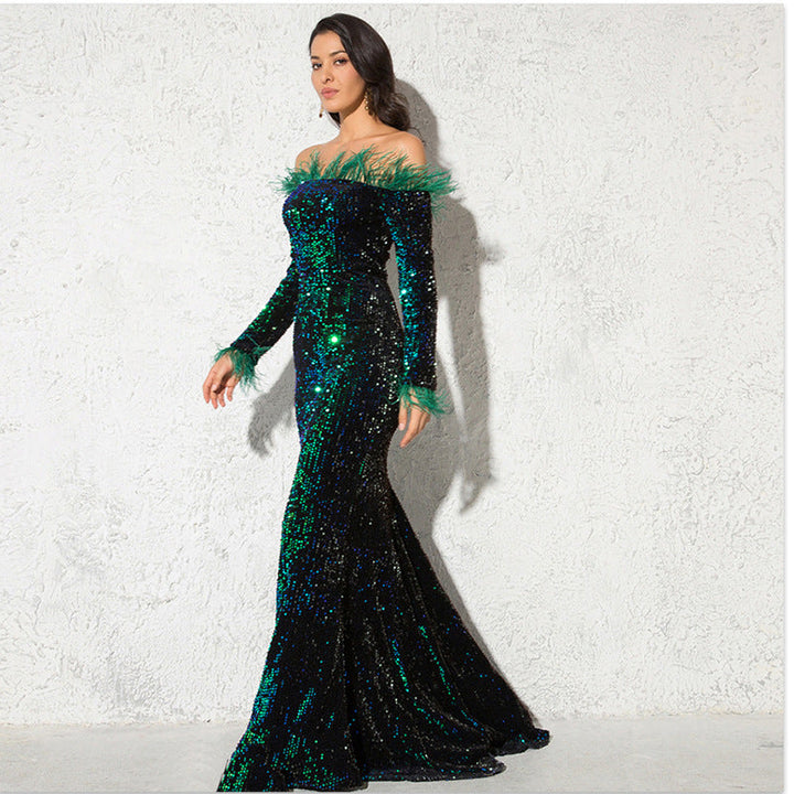 Ambrosine | Women Off Shoulder Sequin Dress